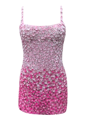 La Fuori Pink Petal Ombre Embroidered Dress - Moda Operandi