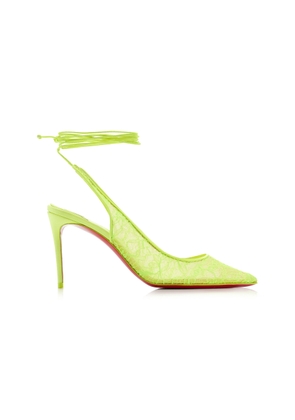 Christian Louboutin Kate 85mm Lace-Up Lace Pumps - Moda Operandi