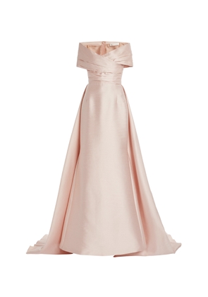 Zuhair Murad Cotton-Shantung Draped Maxi Dress - Moda Operandi