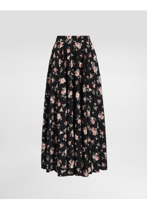 Dolce & Gabbana Vintage Roses-print Charmeuse Circle Skirt - Woman Skirts Multicolor 40