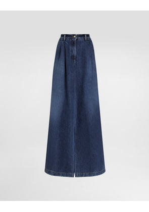 Dolce & Gabbana Long Denim Skirt - Woman Denim And Jeans Multi-colored 44