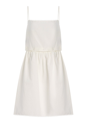 Miu Miu Buttoned Cotton-Linen Mini Dress - Moda Operandi