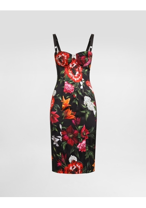 Dolce & Gabbana Flower-print Satin Dress - Woman Dresses Print 36
