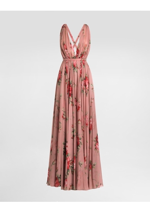 Dolce & Gabbana Rose Bouquet-print Chiffon Dress - Woman Dresses Multicolor 42