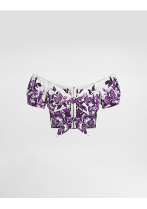 Dolce & Gabbana Majolica-print Poplin Top - Woman Shirts And Tops Multicolor 42