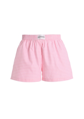 DES_PHEMMES Exclusive Riviera Gingham Cotton Mini Shorts - Moda Operandi