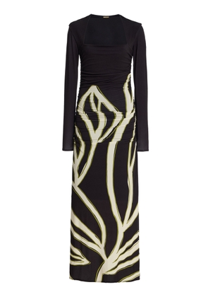 Cala de la Cruz Megara Printed Jersey Maxi Dress - Moda Operandi