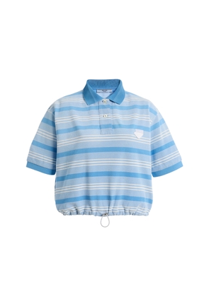 Prada Cropped Cotton Pique Polo Shirt - Moda Operandi