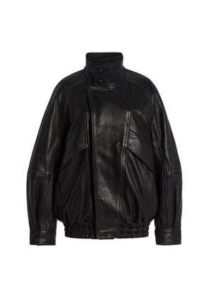 Nour Hammour Ariste Leather Bomber Jacket - Moda Operandi