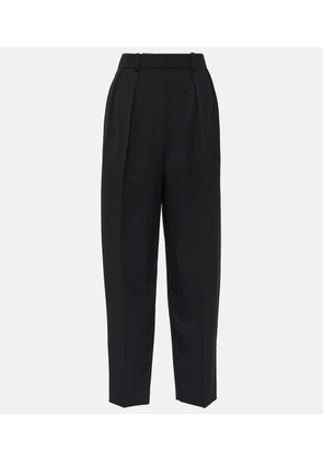 The Row Corby high-rise wool twill straight pants