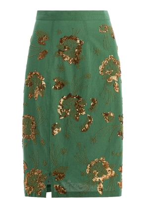 All That Remains Exclusive Violet Sequined Cotton Midi Skirt - Moda Operandi