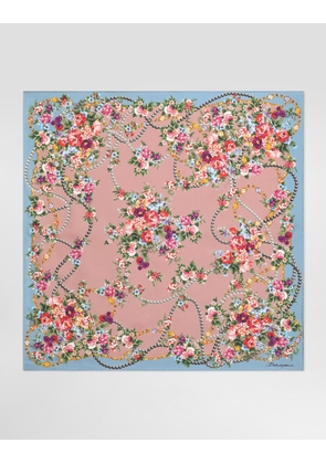 Dolce & Gabbana Small Flower Bouquets-print Silk Twill Scarf 70x70 - Woman Scarves And Silks Multicolor Onesize