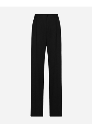Dolce & Gabbana Flared Woolen Pants - Woman Pants And Shorts Black Wool 40