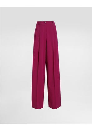 Dolce & Gabbana Woolen Palazzo Pants - Woman Pants And Shorts Fuchsia 36