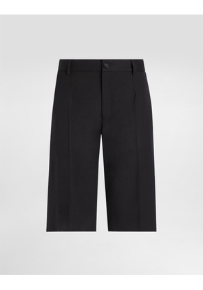 Dolce & Gabbana Wool Twill Shorts - Woman Pants And Shorts Black Wool 42