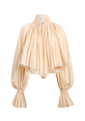 Khaite Durer Pleated Cotton-Canvas Blouse - Moda Operandi