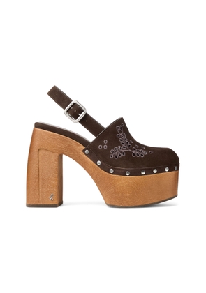 Jimmy Choo Alida Suede Platform Clogs - Moda Operandi