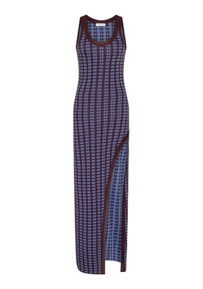 Rabanne Jacquard Knit Split Maxi Dress - Moda Operandi