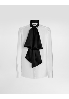 Dolce & Gabbana Gold Silk Twill Shirt - Man Shirts White 42