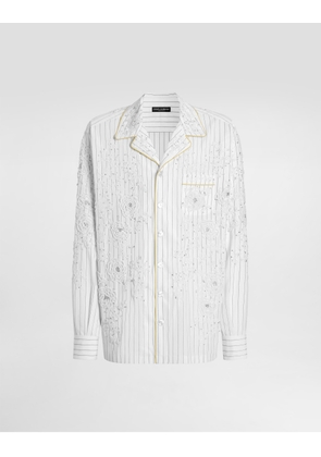 Dolce & Gabbana Cotton And Silk Vanity Shirt With Embroidery - Man Shirts Multi-colored 40