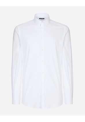 Dolce & Gabbana Stretch Cotton Gold-fit Shirt - Man Shirts White 41