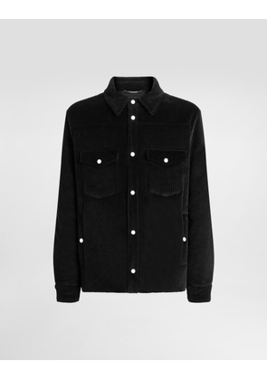 Dolce & Gabbana Padded And Quilted Velvet Shirt Jacket - Man Coats And Jackets Black 48