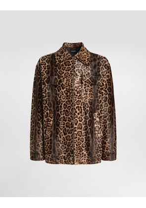 Dolce & Gabbana Leopard-print Pony Shirt-style Jacket - Man Coats And Jackets Multi-colored 48
