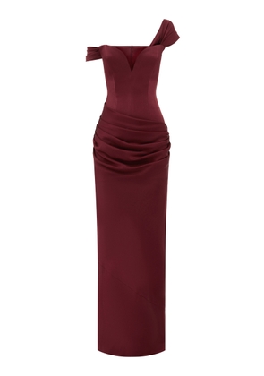 Alex Perry Off-The-Shoulder Corseted Satin Gown - Moda Operandi