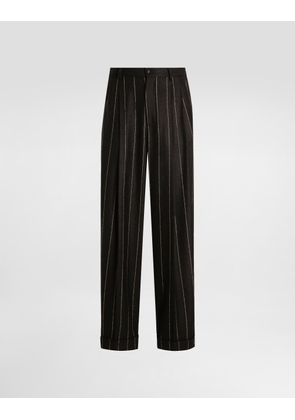 Dolce & Gabbana Pinstriped Flannel Trousers - Man Pants And Shorts Multicolor 50