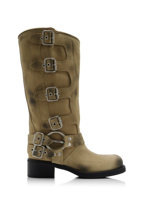 Miu Miu Buckled Leather Boots - Moda Operandi