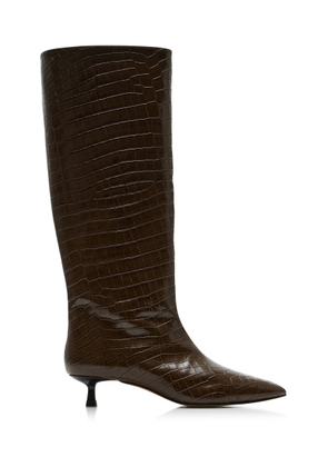 FRĒDA SALVADOR Robyn Croc-Effect Leather Knee Boots - Moda Operandi