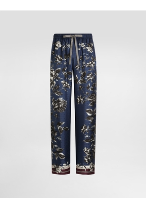 Dolce & Gabbana Peony-print Vanity Twill Trousers - Man Pants And Shorts Multicolor 54