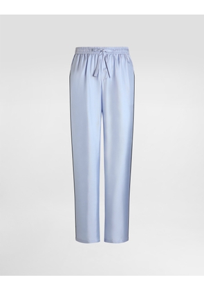 Dolce & Gabbana Silk Twill Trousers - Man Pants And Shorts Light Blue 54