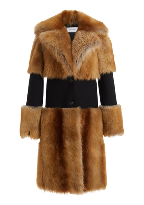 Ferragamo Color Block Shearling Coat - Moda Operandi