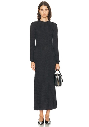 Toteme Cable Knit Dress in Charcoal Melange - Charcoal. Size L (also in M, S, XS).