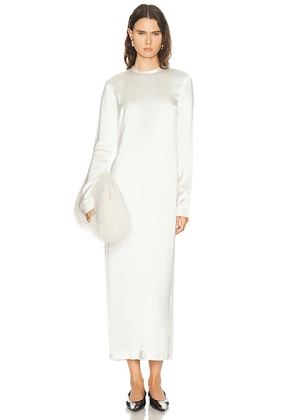 Toteme Long Satin Dress in White - White. Size 32 (also in 34, 36, 38).