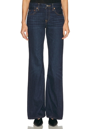 RE/DONE Twisted Mid Rise Bootcut Jeans in Dark Lady Blue - Blue. Size 25 (also in 27, 28, 29, 30, 32).