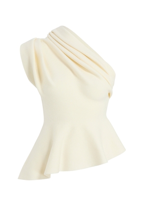Khaite Aimee Asymmetric Merino-Wool Top - Moda Operandi