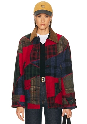 Polo Ralph Lauren Patchwork Coat in Multi Patchwork - Red. Size S (also in XS).