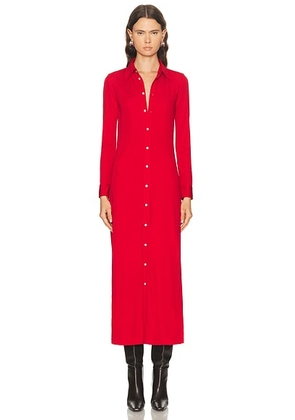 Polo Ralph Lauren Button Down Long Dress in Park Avenue Red - Red. Size XS (also in M).