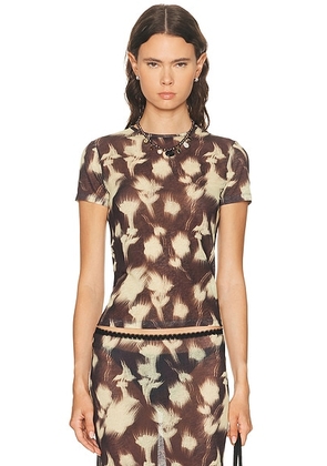 SIEDRES Arden Top in Multi - Brown. Size S (also in XS).