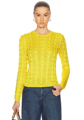 Ralph Lauren Collection Long Sleeve Sweater in Racing Yellow - Yellow. Size L (also in S, XS).