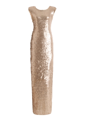 SEV Sculpted V-Back Sequined Gown - Moda Operandi