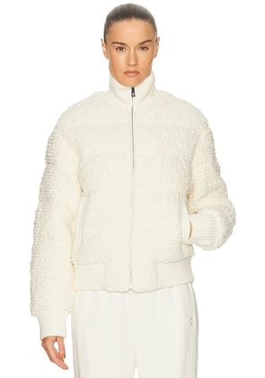 Perfect Moment Apres Padded Bomber Jacket in Snow White - Ivory. Size M (also in L, S, XS).
