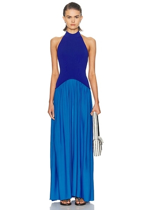 Solid & Striped The Halter Soglio Dress in Cosmic Blue - Blue. Size M (also in L, S, XS).