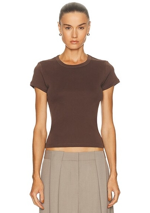 St. Agni Organic Cotton Baby Tee in Fudge - Chocolate. Size M (also in L, S, XL, XS).