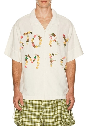Story mfg. Greetings Shirt in Petal Applique - White. Size M (also in S, L, XL).