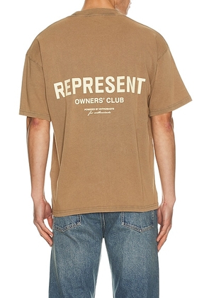 REPRESENT Owners Club Tee in Almond - Brown. Size M (also in L, S, XL/1X).