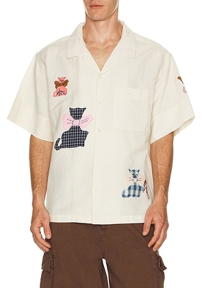 Story mfg. Greetings Shirt in Ecru Tales - White. Size S (also in L, XL).