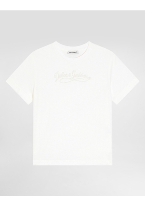 Dolce & Gabbana Jersey T-shirt With Embroidery - Woman Collection White 3 Years
